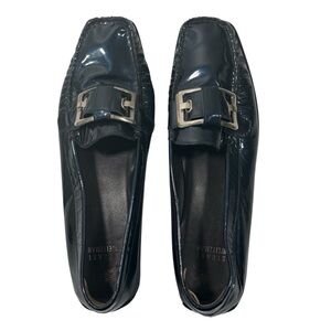 Steward Weisman Blue Metallic Patten Leather Loafers.. Size 8 1/2 M